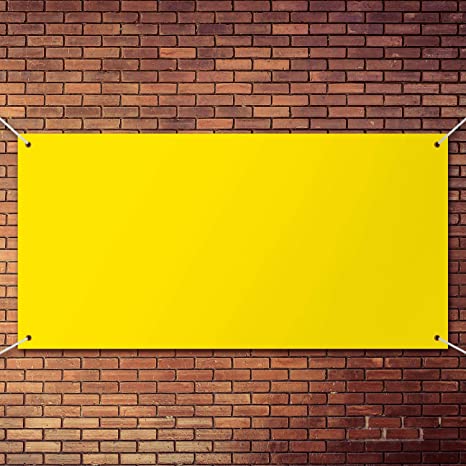 Large Banners and Signs Blank Parade Banner Blank Banner Decoration for Design Your Own Characters and Patterns Indoor Outdoor Display, 2 x 6 Feet (Yellow)