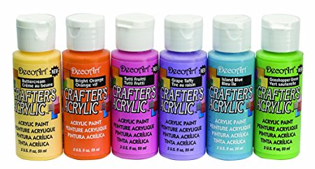 DecoArt DASK279 Crafter's Acrylics Home Décor Brights Sample Pack