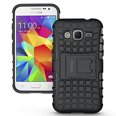 Samsung Galaxy Core Prime Case - Tough Rugged Dual Layer Protective Case with Kickstand for Samsung Galaxy Core Prime G360 / Prevail LTE - Black