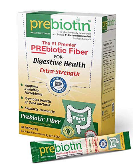 Prebiotin – Prebiotic Dietary Supplement Fiber Powder – 4g Stick Packs – 30 Count – Formulated to Support Digestive Health – Balances Gut Microbiome, Boosts Your Own Probiotics & Enhances Immunity