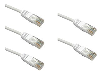FiveStarCable Cat6 Ethernet Patch Cable, 1ft, 3ft, 5ft,10ft, 15ft, 25ft, 50ft,100ft cat6 cables (3 Ft (5-pack), White)