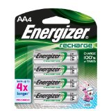 Energizer Recharge Power Plus AA 2300 mAh Rechargeable Batteries Pre-Charged 4 count