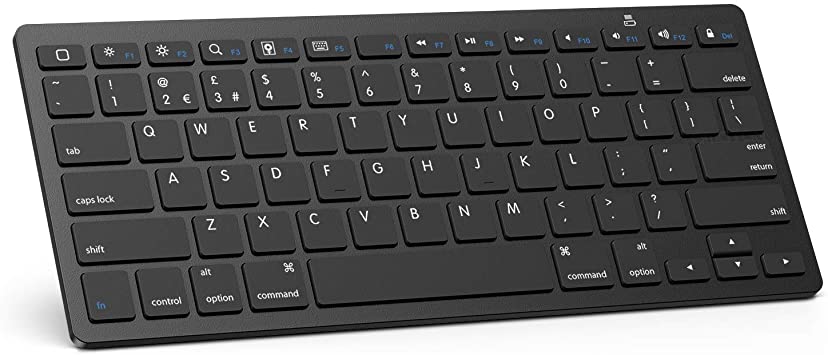 OMOTON Ultra-Slim Bluetooth Keyboard Compatible with iPad Pro 11/12.9 Inch(2020/2018 Released), iPad 10.2-inch/9.7-inch, iPad Air 10.5, iPad Mini 5/4, iPhone and More Bluetooth Enabled Devices, Black