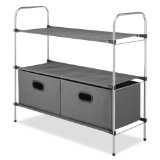 Whitmor 6779-4464 Closet Organizer Collection 3 Tier Shelves with 2 Collapsible Drawers