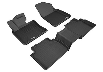 3D MAXpider Complete Set Custom Fit All-Weather Floor Mat for Select Toyota Camry Models - Kagu Rubber (Black)