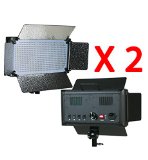 ePhotoInc 2 x 500 LED Light Panels Photography Video Studio Lighting Panel with Filters and Dimmer Switch 500SDx2