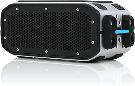 Braven BRV-Pro Wireless Bluetooth Speaker With 15 Hours of Wireless Playtime, Black / Silver / Cyan