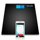 Pyle Smart Bathroom Body Scale with Bluetooth Wireless Smartphone Tracking for iPhone iPad and Android Devices Black