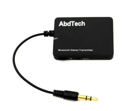 AbdTech Portable Stereo Wireless A2DP Bluetooth Transmitter/Adapter for MP3/MP4 Player, TV, Desktop, Laptop, Tablet, , CD and DVD Players and all other Audio Devices with 3.5mm Audio-out Jack