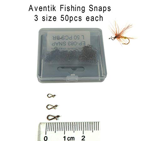 Riverruns 150pcs Quick Change Fly Fishing Snaps Stainless Steel, Size S, M, L, Fast Easy & Secure, Hook Snaps for Flies, Jigs, Lures, Great Value Pack