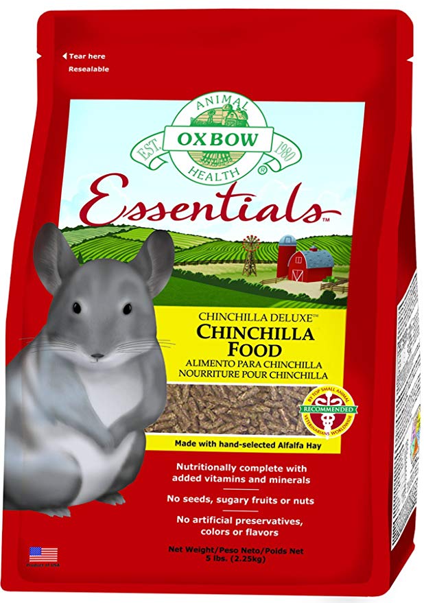 Oxbow Animal Health Chinchilla Deluxe Fortified Small Animal Feeds, 5-Pound