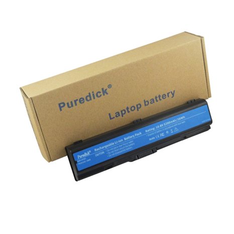 Puredick® High Performance Laptop Battery for Toshiba Satellite A200 A205 A210 L305 L500 PA3534U-1BAS PA3534U-1BRS -Upgraded with Higher Quality Cells yet has Same Size & Shape as an OEM Battery [Li-ion 6-cell, 10.8V 5200mAh/56Wh]
