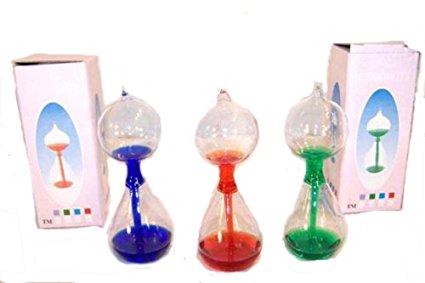12 Pieces ( 1 Dozen ) Bulk Lot of Assorted Colors Pieces Small Glass Hand Boiler Liquid Love Meter -