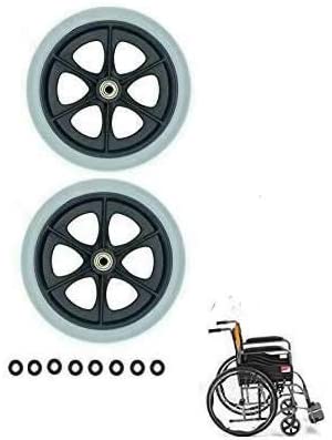 Universal Wheel Replacement Parts for Wheelchairs Walker Wheels,1 Pair 8 Inch x 1 Inch
