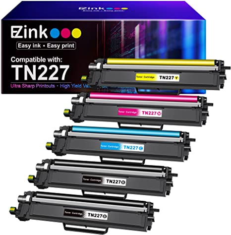 E-Z Ink (TM) Compatible Toner Cartridge Replacement for Brother TN227 TN-227 TN227BK High Yield TN223 TN-223 Compatible with MFC-L3710CW MFC-L3750CDW MFC-L3770CDW HL-L3210CW HL-L3230CDW(5 Pack)