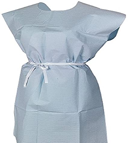 McKesson Branded Blue Adult Disposable Exam Gown 30 X 42 Inch - Lot of 50