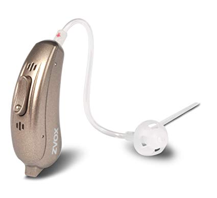 ZVOX VoiceBud VB20 Hearing Amplifier with Two-Microphone NoiseBlocker Technology, App Control (Champagne Right)
