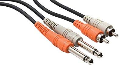 HosaTech CPR-201 1m Dual 1/4 inch TS to Dual RCA Stereo Interconnect Cable
