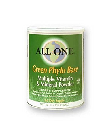 All One Powder Multiple Vitamins & Minerals, Green Phyto Base, 2.2-Pound Can
