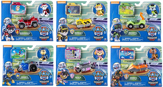 Paw Patrol Mission Paw Complete Set of 6 Figures with Vehicles!