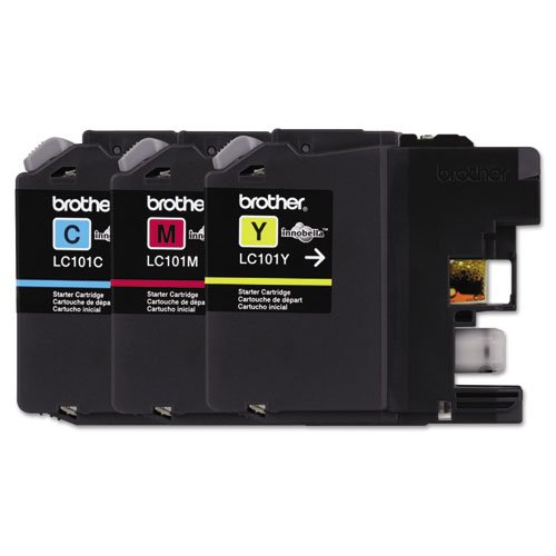 Genuine Brother LC-1013PKS Cyan/Magenta/Yellow (Includes 1 each LC101C, LC101M, LC101Y) Ink Cartridge 3-Pack for Brother DCPJ152W MFCJ245 MFCJ285DW MFCJ450DW MFCJ470DW MFCJ475DW MFCJ650DW MFCJ870DW MFCJ875DW