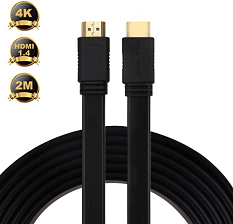 Cingk HDMI Cable 6.56Feet High Speed HDMI Cable 1.4v (2m) Flat Wire Supports 38402160@30hz 3D