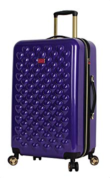 BETSEY JOHNSON Heart To Heart 26" Expandable Hardside Checked Spinner Luggage