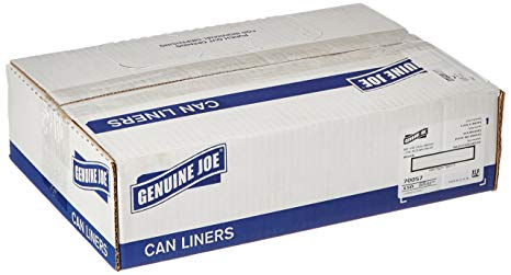 Genuine Joe GJO70057 Slim Jim Can Liners, Low Density, 23 gal, 43" x 28.50", 150/Box, Black