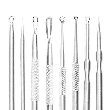 IBEET Blackhead Remover Pimple Comedone Extractor Tool Best Acne Removal Kit - Treatment for Blemish, Whitehead Popping, Zit Removing for Risk Free Nose Face Skin(Quality Silver Kit)