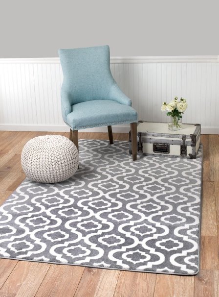 Summit #27 NEW Moroccan Gray Trellis RUG Modern Abstract Rug Many Aprx Sizes Available 2x3 2x7 4x6 5x8 8x10 (4'x 5' Actual Is 3'.8'' X 5')