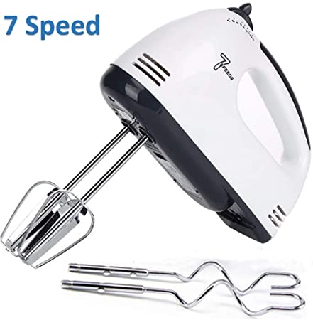 Electric Hand Mixer,Lightweight Handheld Whisk,Egg Cream Food Beater, Whisk,hand blender,7-speed,with two Balloon Whisks,two Dough Hooks/egg beater,cake mixer,milk frother,egg whisk,bread maker