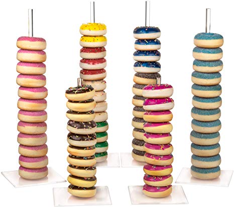 YestBuy Donut Stand, Acrylic Clear Doughnut Display Stand Holder, Donut Tree Stand for Birthday Party- Wedding