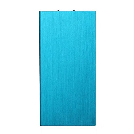 Ultra Slim Dual USB Ports Portable External Power Bank Charger 20000mAh for iPhone 6 6s Plus 5s 5se Samsung Galaxy S7 S6 S5 HTC ... (Blue)