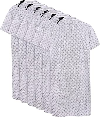 Utopia Care Bundle Pack of 12 Unisex Hospital Gowns - Cotton Blend Patient Gowns - Comfortably Fits Sizes up to 2XL (Fits Sizes up to 2XL, Blue Star and Blue Red Diamond)