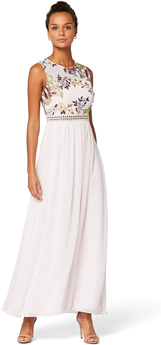 Amazon Brand - Truth & Fable Women's Maxi Chiffon A-Line Dress