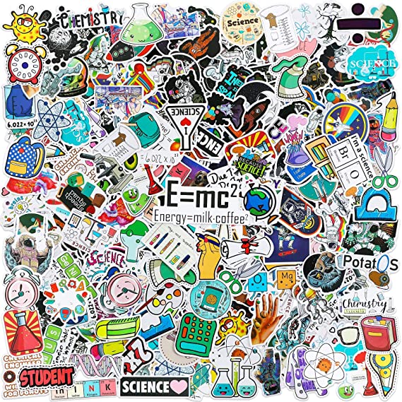 200 Pieces Student Science Laboratory Stickers and Astronaut Space Sticker Set for Laptop Water Bottle Guitar Skateboard, Teens Kids Personalized Decals