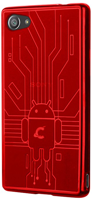 Sony Xperia Z5 Compact Case, Cruzerlite Bugdroid Circuit Case Compatible for Sony Xperia Z5 Compact - Red