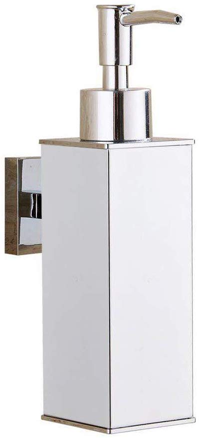 BGL Chrome 304 Stainless Steel Soap Dispenser Wall Mount Bathroom Liquid Soap Dispenser for Bathroom (Silver)
