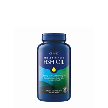 Triple Strength Fish Oil, 120 Count, High Potency, High Quality Supplement for Joint, Skin, Eye, and Heart Health