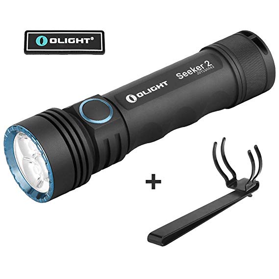 OLIGHT Seeker 2 3000 Lumens Three Highly Efficient OSRAM LED Side Switch Rechargeable Tactical Flashlight Law Enforcement Searchlight with Pocket Clip