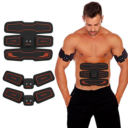 Electronic Abdominal Muscles Stimulator Vibration Pad & Belt System HURRISE Wireless Abs Muscle EMS Training Gear Toning for Abdomen Home Office Body Fitness Workout Equipment (Trainer)