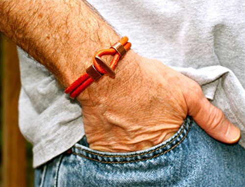 Best Selling Best Seller Men's Leather Bracelet Leather Bangle Mens Silver Copper Brass Jewelry Gift For Man by Amy Fine