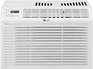 LG Control 6,000 Window Conditioner, 115V, 250 Sq.Ft. for Bedroom, Den, Living Room, Quiet Operation, with Remote, 2 Cooling & Fan Speeds, 2-Way Air Deflection, Auto Restart, White, 6000 BTU