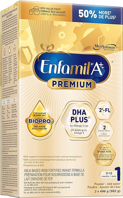 Enfamil A  Premium, Baby Formula, with DHA and our exclusive BIOPRO blend™ with 2-FL, 992g (Pack of 1)