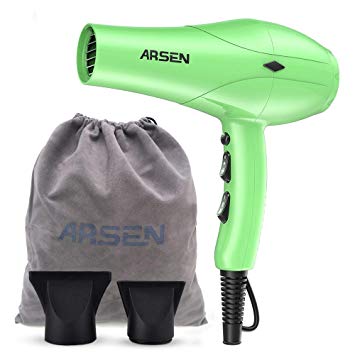 Hair Dryer, Anti-Frizz Professional AC Motor Hair Dryer, 1875W Powerful Negative Ions Blow Dryer for Fast Drying and Hair Care (Green)