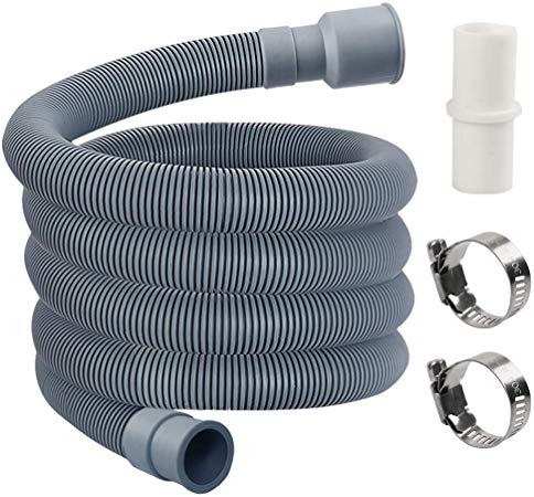 MyLifeUNIT Washing Machine Drain Hose, Washer Drain Hose Extension Kit with 1 Extension Adapter and 2 Hose Clamps, 6-Feet