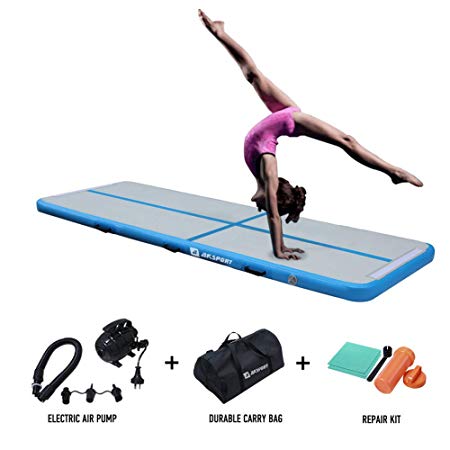 Air Track 10ft 13ft 16ft 20ft Airtrack Gymnastics Tumbling Mat Inflatable Tumble Track with Electric Air Pump for Home Use/Tumble/Gym/Training/Cheerleading
