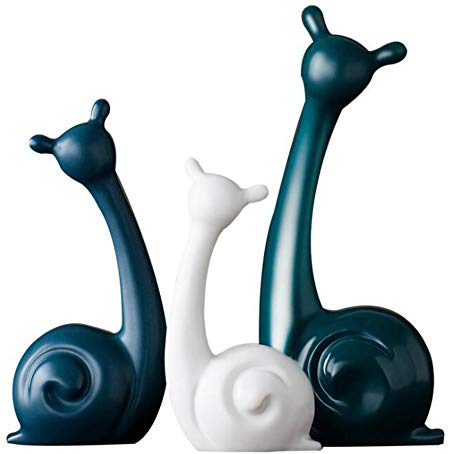 Ctystallove Home Decor Accessories Animal Porcelain Ornaments Ceramic Crafts Art Figurines (Snail)