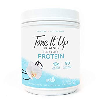 Tone It Up Organic Protein Powder for Women | Supports Weight Loss and Lean Muscle | 100% Vegan, Plant Based, Gluten Free, Kosher, Non GMO, Sugar Free | 15g of Protein (0.77 lbs, Vanilla)
