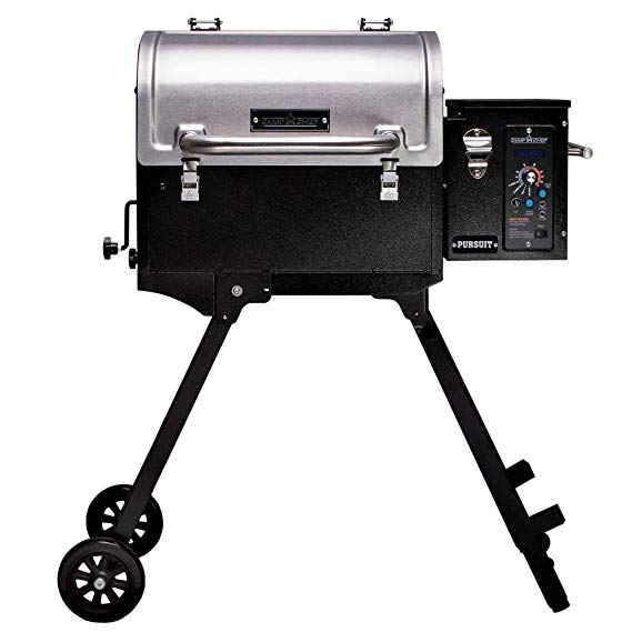 Camp Chef Pursuit 20 Portable Pellet Grill Smoker, Stainless Steel (PPG20) - Smart Smoke - Slide and Grill Technology